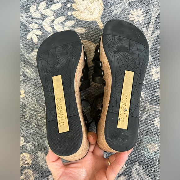 Bussola Mansfield Mavis Black Leather and Cork Platform Sandal - Picture 5 of 10